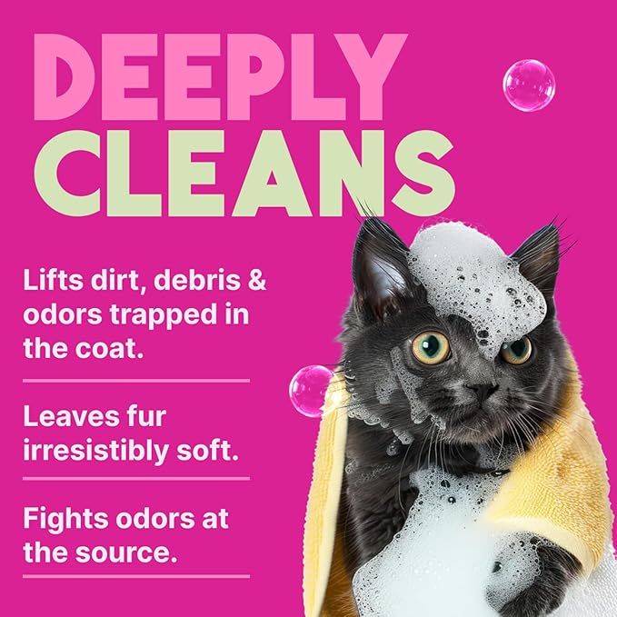 TropiClean Berry & Coconut Deep Cleansing Cat Shampoo | Kitten Shampoo Reduces Matting | Natural Shampoo Derived from Natural Ingredients | Made in The USA | 12 oz.