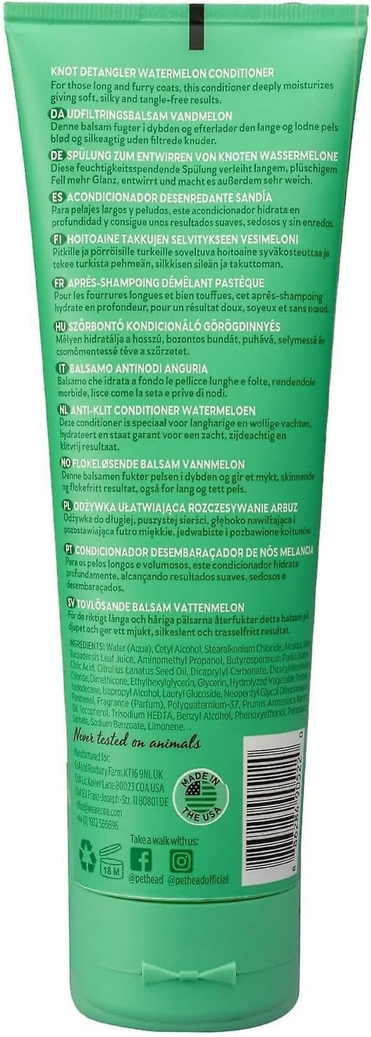 Pet Head Furtastic Dog Conditioner | Watermelon Scent | Dog Conditioner for Smelly Dogs | Knot Detangler | Care for Long Tangly Curls & Coats | Gentle Formula for Puppies | Made in USA | 8.4 fl. oz.