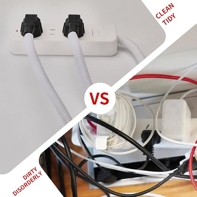 Cord Protector for Pet, Cable Protector from Chewing,10FT-White | Chew-Resistant Wires Covers Stop Chewing Wires from Rabbits, Cats Dogs and Other Small Pets
