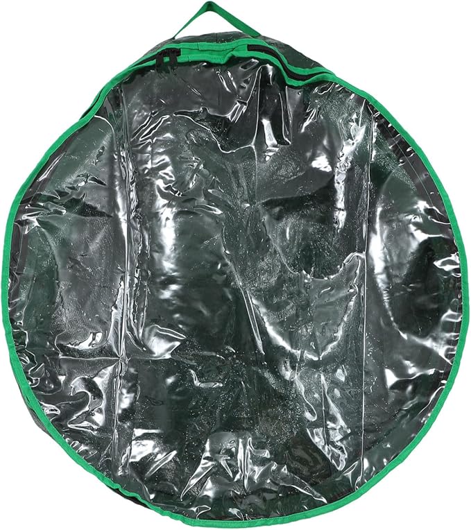 1pc Xmas Storage Bag with Clear Window Garland Holder for Holiday Wreaths Design for and Organization Decoration Storage
