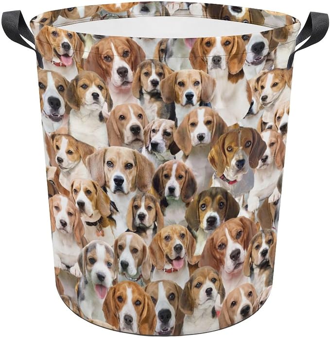 Beagle Dog Prints Laundry Basket, Beagle Dog Laundry Hamper, Collapsible Laundry Baskets Waterproof Dirty Clothes Storage Basket Bins For Bathroom Bedroom Decor, Beagle Dog Lover Gifts