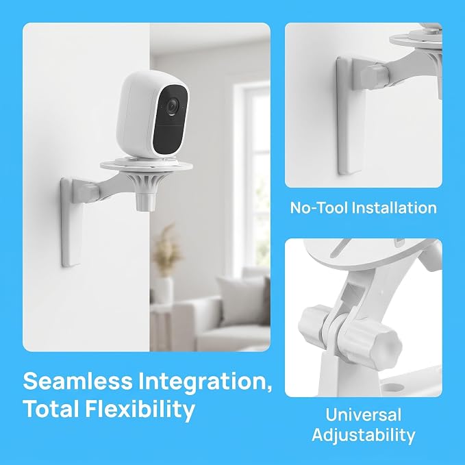 Toddmomy 3pcs Wall Mount Camera Holder - Baby Monitor Mount - Self-Adhesive Floating Shelf for Security Cameras and Small Devices No Drilling