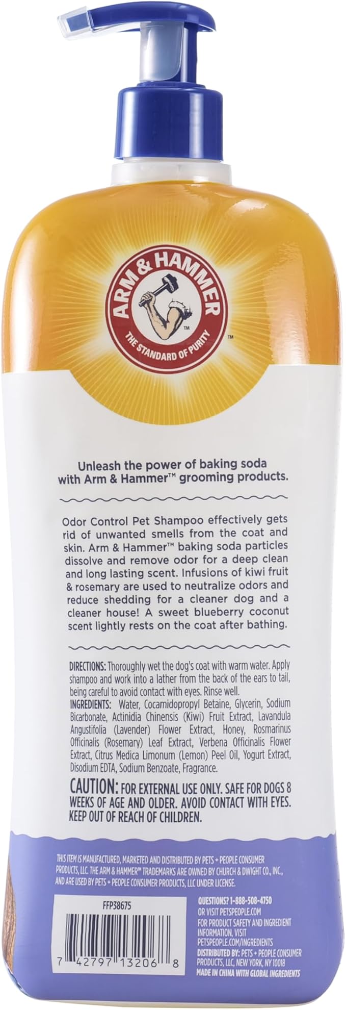 Arm & Hammer for Pets Odor Control Shampoo for Dogs, Blueberry Coconut, Odor Eliminating Dog Shampoo, Dog Deodorizer, 32 Fl Oz