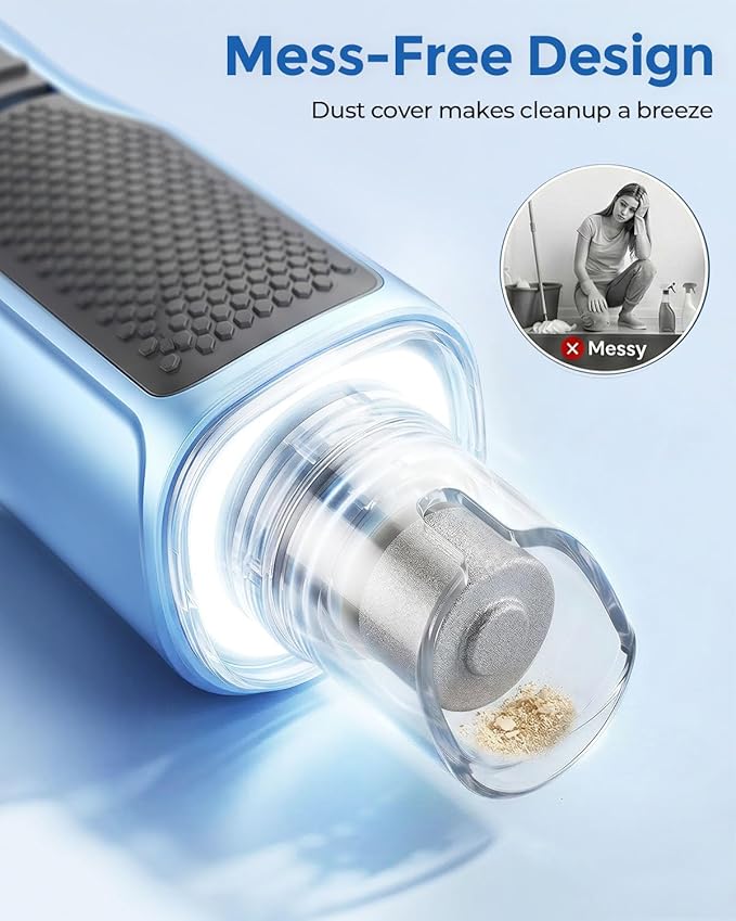 7-Speed Dog & Cat Nail Grinder with Light - Ring LED Safe to Avoid Overcut, Quiet Low Vibration & Powerful Fast, Cordless Rechargeable Toenail Trimmer for Small & Large Puppy & Breeds Paws(Blue)