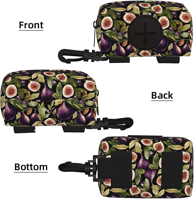 Fig Fruit Pet Waste Bag Dispenser 0.2L | Portable Dog Poop Holder Waste Bag With Zipper Park Doggy Walking Accessory
