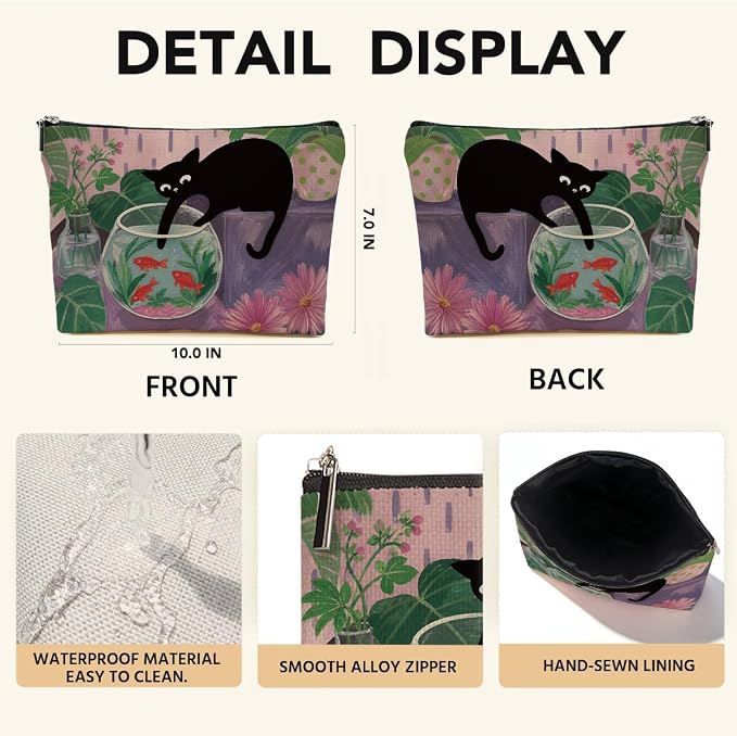 Funny Cat Makeup Bag, Cute Cats Gifts Cosmetic Bag Travel Toiletry Bags | Travel Toiletry Bags Toiletry Organizer Pouch, Christmas Birthday Gifts for Women Mom Girls Daughters Friends Cats Lover