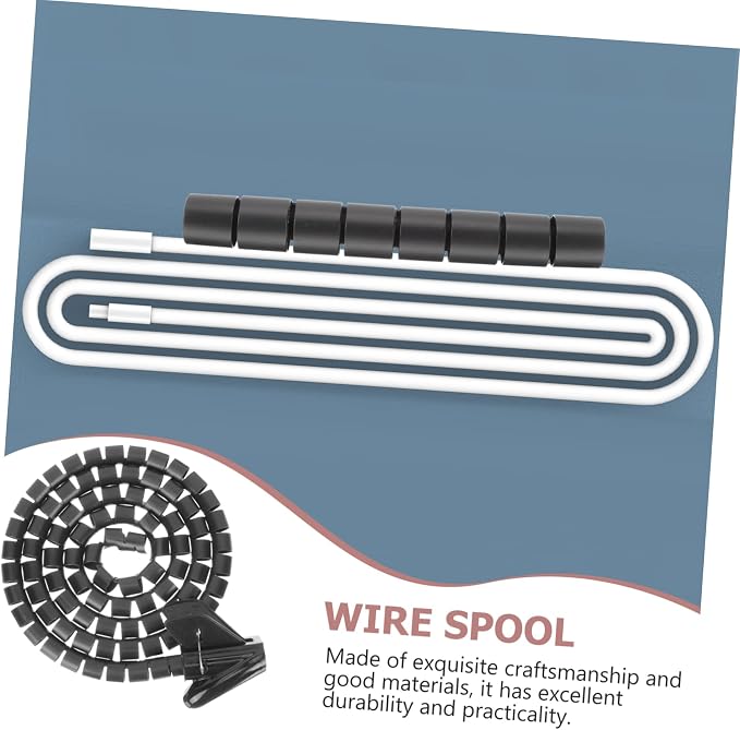 NUOBESTY Spiral Cable Organizer Wrap Tube for Efficient Wire Management Coiled Design Prevents Damage from Pets for Home Office and Garage Use