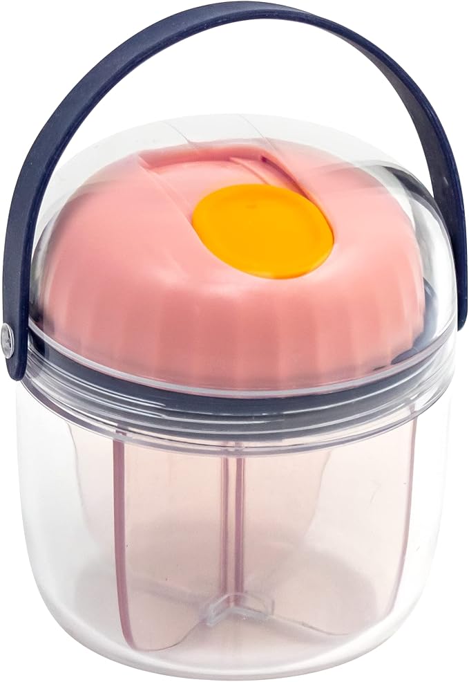 Mini Pill Dispenser Organizer Bottle, Daily Travel Medication Box with Secure Closure (Mini - Pink)