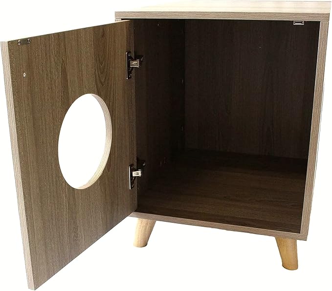 Midlee Hidden Cat Litter Box Furniture- Small- Wood Enclosure Nightstand Table Pet Washroom