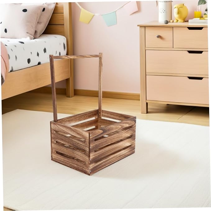UPKOCH Shower Laundry Basket Wooden Storage Crate Care Products Closet Handle Toy Storage for Newborns for Pregnancy