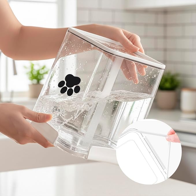 5L Dog Food Storage Container,Airtight Pet Food Storage Containers with Spoon,Plastic Cat Food Container,Dog Treat Container for Pet, Cat, Rabbit,Hamster,Bird Seed - Bright White