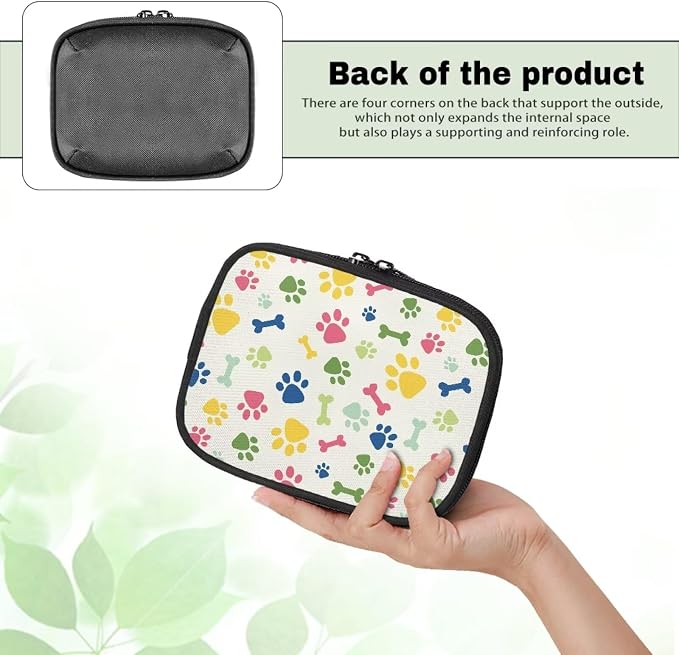 Cute Dog Paws First Aid Kit for Home Portable Pet Emergency Kit Travel Pet First Aid Kit Bag for Dogs Cute Medicine Bag First Aid Pouch with Zipper