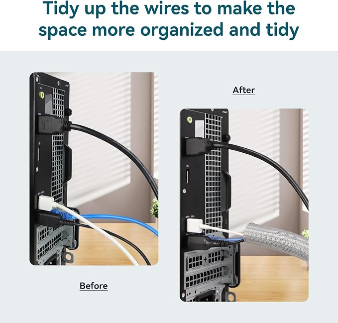 Wire Loom Tubing, 10ft Split Braided Cable Management Sleeve, Flexible Mesh Cord Protector Cable Sleeve for TV Computer (Grey, 1")