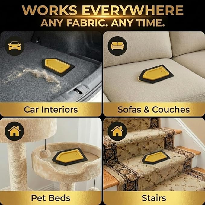 2x Mini Pet Hair Removers (2 Count) Dog & Cat Hair Detailing Tools for Seat, Carpet, Floor Mat, Couch...