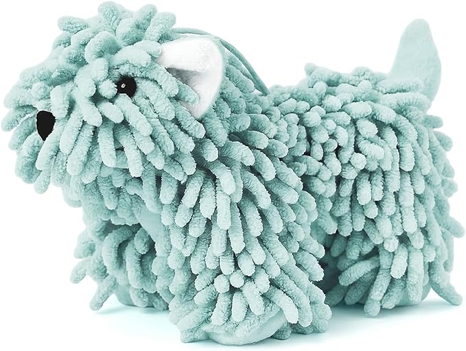 Tegeme 1 Pcs Chenille Dog Hand Towel Fuzzy Dog Towel Absorbent Microfiber Soft for Bathroom Kitchen Washstand (Green)
