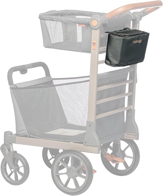 Rear Organizer - Hanging Storage with 2 Bottle Holders for Multifunctional Organization - Clip Attachment Compatible with Wadabuggy Shop, Beach & Pet Carts (Cart Not Included)