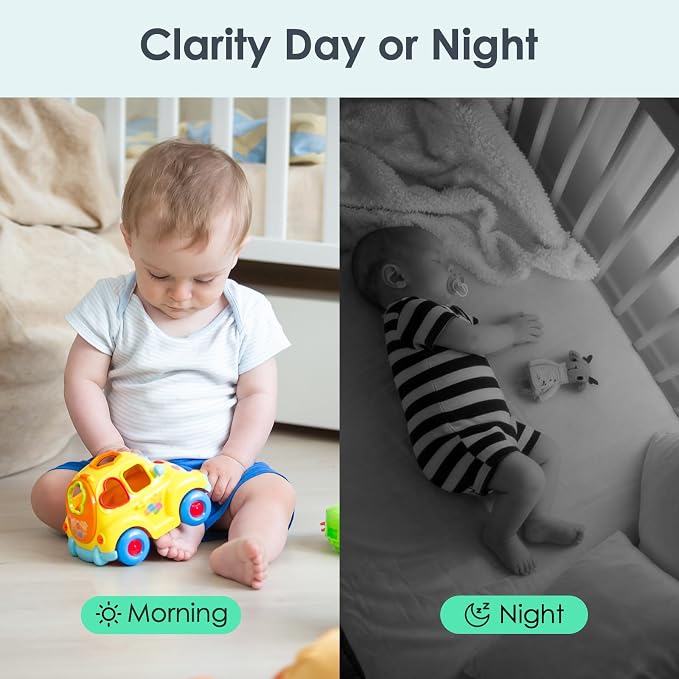 YOTON Indoor Security Camera for Baby Monitor, Home & Pets, 2.4GHz WiFi with Motion Detection, Night Vision, 2-Way Audio, Works with Alexa & Google Home, Local Storage or Optional Cloud, WS01