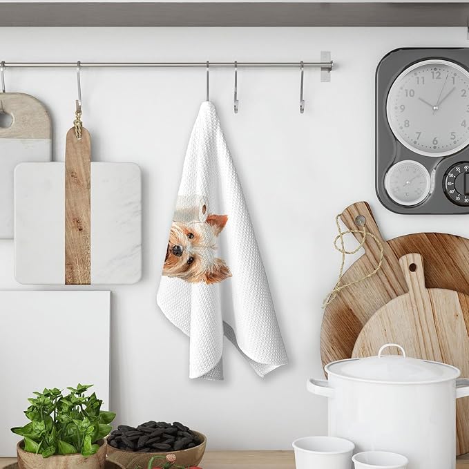 Yorkie Gifts Bathroom Towels, Yorkshire Terrier Decor, Yorkshire Terrier Dog Hand Towel for Bathroom, Yorkie Dog Gifts for Women
