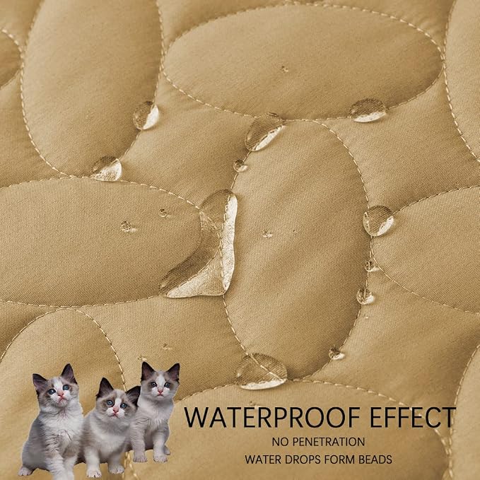Ameritex Waterproof Pet Bed Cover Anti-Slip Dog Bed Blanket for Sofa and Furniture Waterproof New Pattern Design (Sand, 30x90 Inch (Pack of 1))