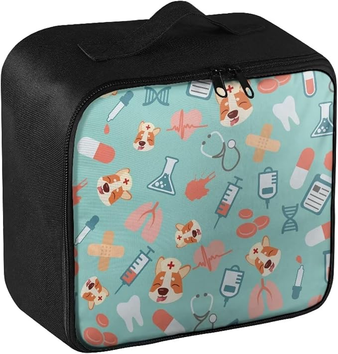 Nurse Portable Empty First Aid Kit Bag Pet Dog Travel Medicine Pouch Patterns Medical Bag Empty Medium Medical Supplies Organizer Bag Trauma Kit for Traveling Hiking Camping School