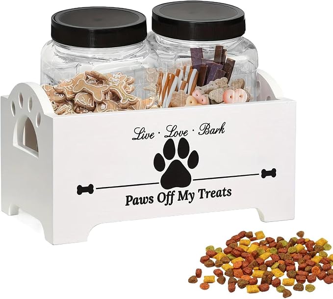 Dog Treat Container Multifunctional Airtight Pet Food Storage Container | Snacks Cat Cookie Jar Dog Stuff Organizer for Kitchen Counter