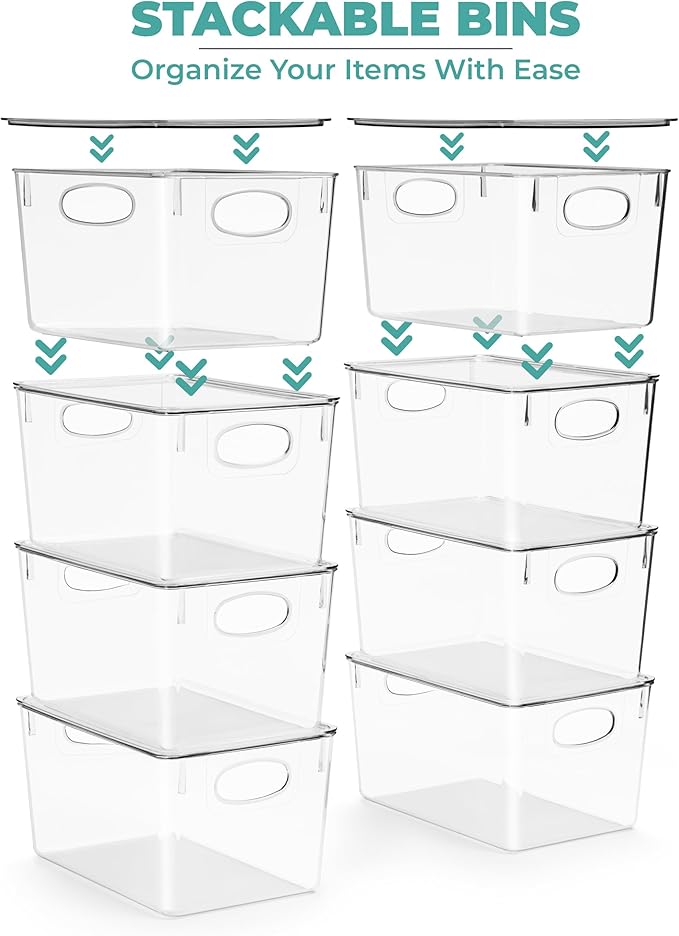 Sorbus Large Clear Plastic Storage Bins with Lids, Stackable Toy Storage Bins, Clothes, Medicine, Makeup, Closet, Art Supply, Bathroom, Shoe, Toy Storage Organizer (2 Pack)