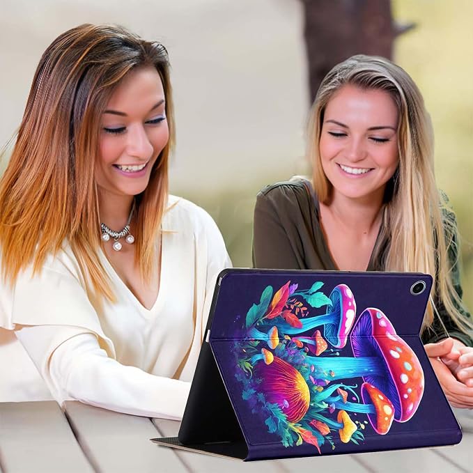for Samsung Galaxy Tab S9 11" 2023(SM-X710/X716B/X718U) Tablet Case,Premium Leather Folio Stand Auto Wake/Sleep,Multiple Viewing Stand,Psychedelic Mushroom