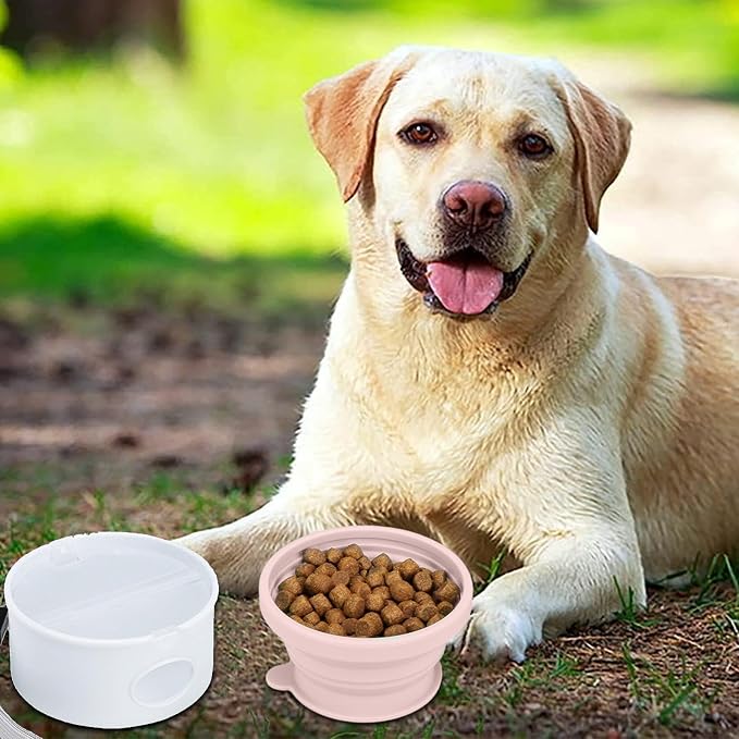 Dog Water Bowl - Portable Pet Dish, Food Storage, Travel Feeding Accessory | Pet Travel Bowl - On The Go Feeding for Dogs | Lightweight Fabric, Water Container, Food Storage Pouch for Trips