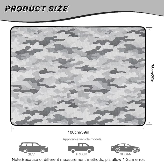 Howilath Gray Camo Car Trunk Mat All Weather Cargo Liner Non-Slip Rear Trunk Protection for SUV Sedan Truck Vehicle Interior Accessory
