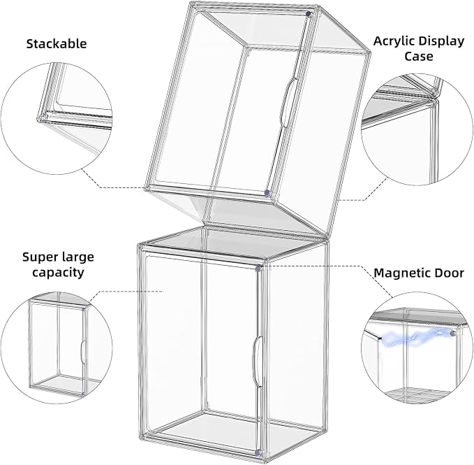 Clear Acrylic Display Case for Boot Storage Organizer Tall Boots Boxes Clear Plastic Stackable Shoe Organizer Box, For Sneakers, Heels, Figures, Handbag, Purse, XXX-L, 1 Pack