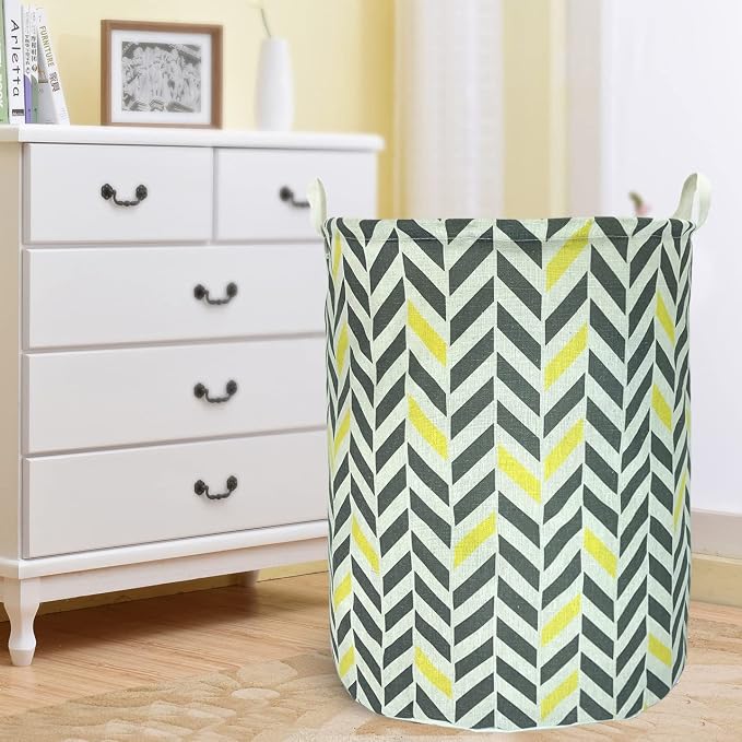 Merdes 19.7’’ Waterproof Foldable Laundry Hamper, Dirty Clothes Laundry Basket, Linen Bin Storage Organizer for Toy Collection (Oblique Bar)