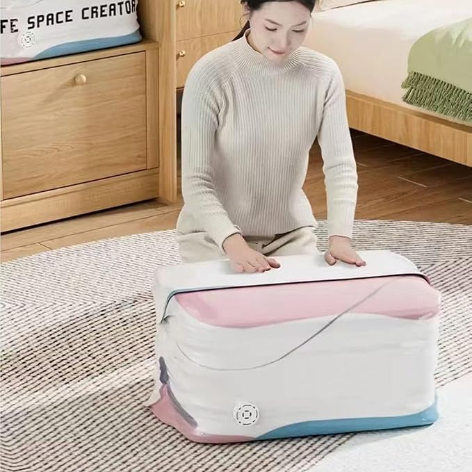 Vacuum Storage Bags with Zippers Seal Bedding Organizers for Quilt Pillow Sweaters Closet Clothes Storage Bags