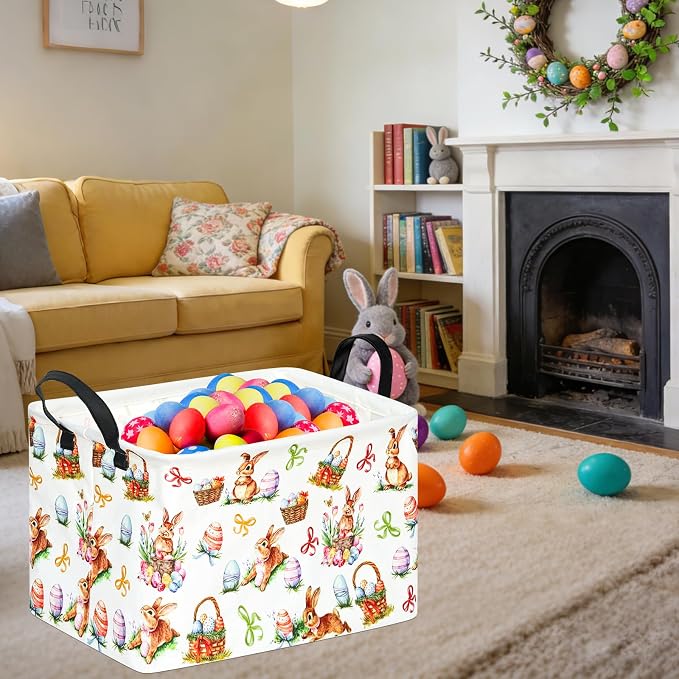 Gift Toy Storage Basket for Girls and Boys, Storage Organizer for Nursery Hamper Home Bedroom Laundry Hamper Shelf Easter Baskets