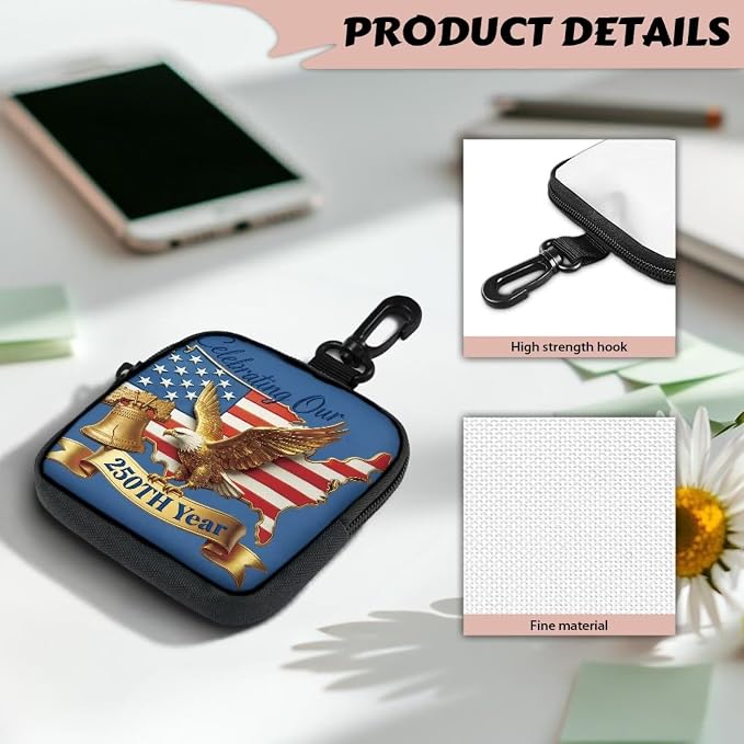 Dog Treat Pouch for Pet Walking and Training with Carabiner Zipper Design Small Dog Training Treat Bag Pack Holder for Puppy Snack Dispenser American Eagle 250th Celebration