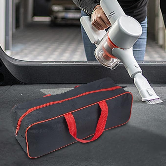 Vacuum Cleaner Bag Organizer Storage Case with Oxford Cloth Material Portable Carrying Handle Large Capacity Suitable for Car and Pet Hair Cleaning, Red
