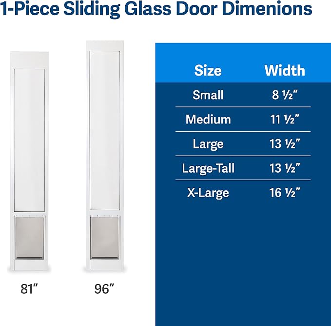 PetSafe Sliding Glass Pet Door, 1 Piece, Large Dogs to 100 lb, Bronze | Adjustable Height 75 7/8 to 80 11/16 Inches, No-Cut DIY Install into Existing Track, Magnetic Flap, Durable Aluminum Frame