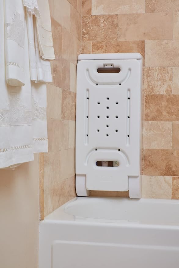 Shower Bench with Storage | 2-in-1 Bathing Bench & Supply Cabinet | Compatible with Hand Shower | White