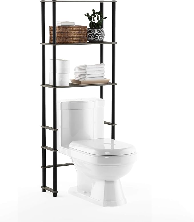 3-Shelf Over The Toilet Organizer, Toolless Assembly Space Saver Bathroom Shelf, Freestanding Over The Toilet Storage, for Bathroom Organizers and Storage, French Oak