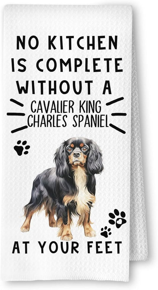 Cavalier King Charles Spaniel Dog Kitchen Towels, Cavalier King Charles Spaniel Gifts Dish Tea Towels for Kitchen Decor, Dog Mom Gifts Decorative Hand Towel, 16x24 Inches