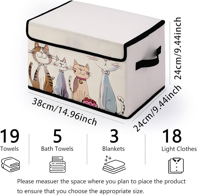 Stackable Clothes Storage Bins with Lids 3 Pack | Closet Organizers, Fabric Box, For Blanket Clothes, Under Bed Storage Containers