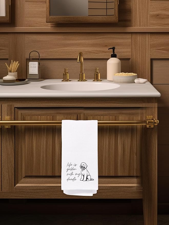 Goldendoodle Hand Towels for Bathroom - Golden Doodle Kitchen Dish Tea Towels, Goldendoodle Mom Gifts for Dog Lovers/Women, Dog Gifts for Mothers Day/Christmas-148
