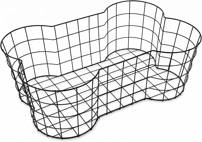 OtterPets Metal Dog Toy Basket, Bone Shaped Chew Proof Dog Toy Bin 23"x15" | 23" long, 15" wide, 8" tall, metal wire dog storage organizer, dog toy bin, dog toy box, pet toy basket,, dog toy storage