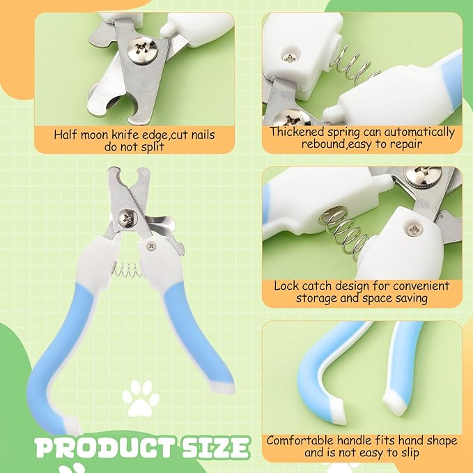 9 Pcs Small Dog Nail Clippers Bulk with Safety Guard to Avoid Over-Cutting Pet Nail Claw Grooming Pet Cutter Toenail Trimmer for Small Medium Dogs Nails Home Grooming(Fresh)