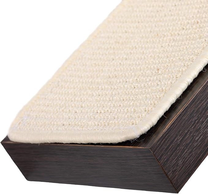 PetFusion Cat Activity Wall Shelves - Single Medium Shelf. Sisal Surfaces for cat Scratching & Plush to Lounge, Neutral Design & Color Tones. Easy & Secure Wall Mount, Espresso Finish