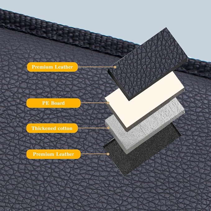 Car Storage Organizer Between Seats with Tissue Holder | Textured Leather Car Purse Holder Snack Holder | Auto Seat Back Handbag Organizer for Driving, Travel