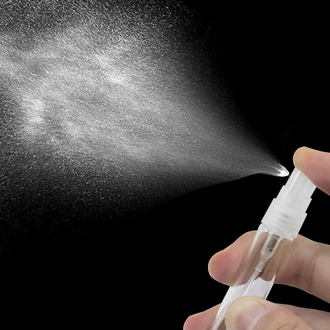 8ml Mini Spray Bottle, 10 Pack Glass Refillable Atomizer | Fine Mist, Travel Size, For Fragrance Oils & Perfume, Clear