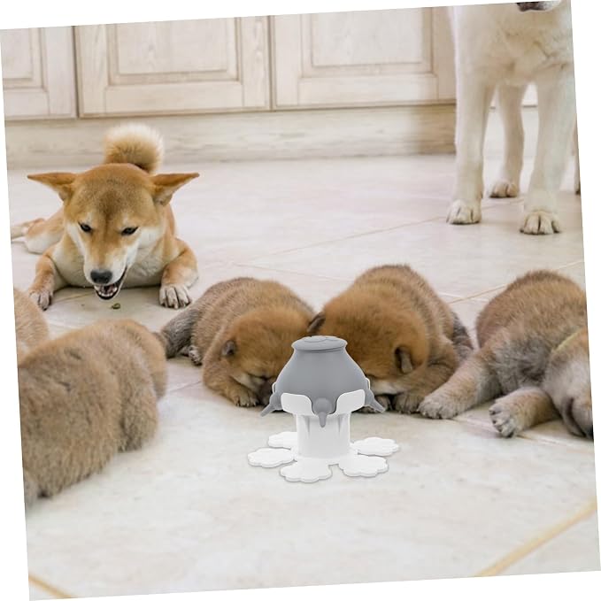 ibasenice Puppy Feeding Station Nipples Pet Nursing Device for Puppies Kitten Silicone Feeder Bowl Sturdy Stand