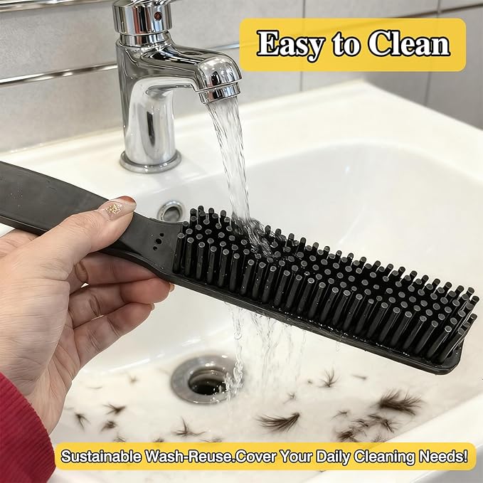 Easy-Clean Pet Rubber Hair Removal Brush – Multi-Surface Cleaning Tool for Cars & Home