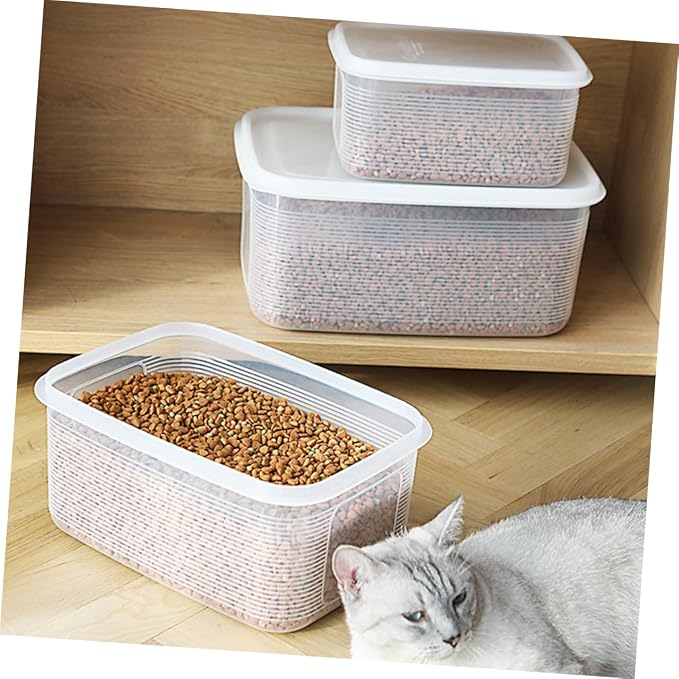 BESPORTBLE Multi-purpose Airtight Pet Food Storage Container Capacity Transparent Design Moisture Dog and Cat Food Organizer for Dry and Snacks