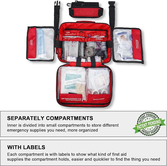 Poygik Premium 420-Piece Large First Aid Kit for Home, Car, Camping | Well-Organized, Portable Emergency Medical Kits for Travel, Truck, Hiking, Sports, Office, Businesses & Outdoor Emergencies